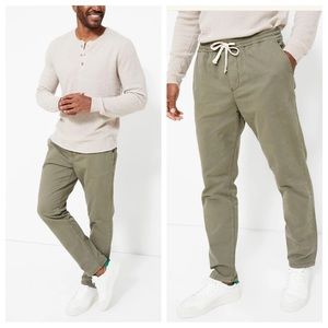 New! Marine Layer Athletic Fit Saturday Pant, Olive 16103